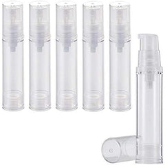 6Pcs Clear Airless Pump Bottle Empty Travel Size Dispenser Makeup Storage Vial