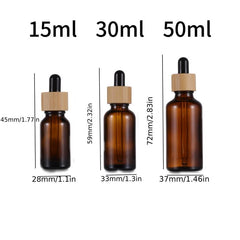 3Pcs Amber Glass Dropper Bottles 15ml 30ml 50ml Essential Bottles