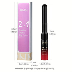 2 In 1 Lip Line Matte Lip Gloss Double Head Lip Stick 12 Colors