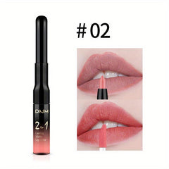 2 In 1 Lip Line Matte Lip Gloss Double Head Lip Stick 12 Colors
