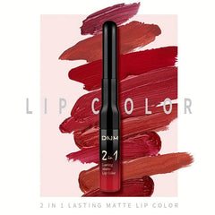 2 In 1 Lip Line Matte Lip Gloss Double Head Lip Stick 12 Colors