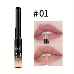 2 In 1 Lip Line Matte Lip Gloss Double Head Lip Stick 12 Colors