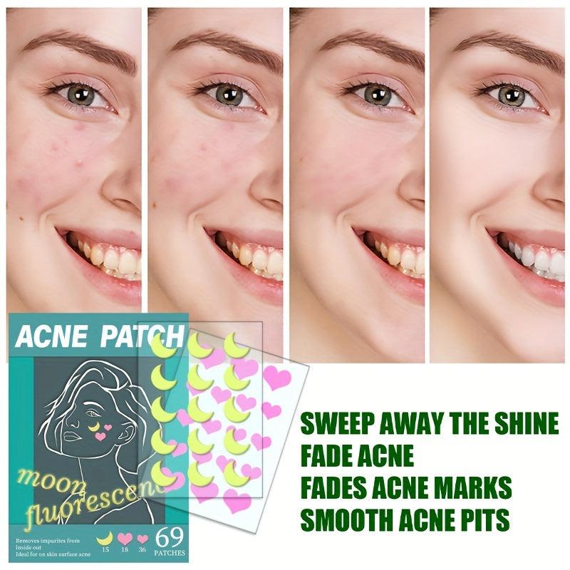 Acne Patch Moon Fluorescent Style Heart Shaped Sticker