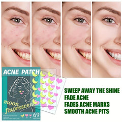 Acne Patch Moon Fluorescent Style Heart Shaped Sticker