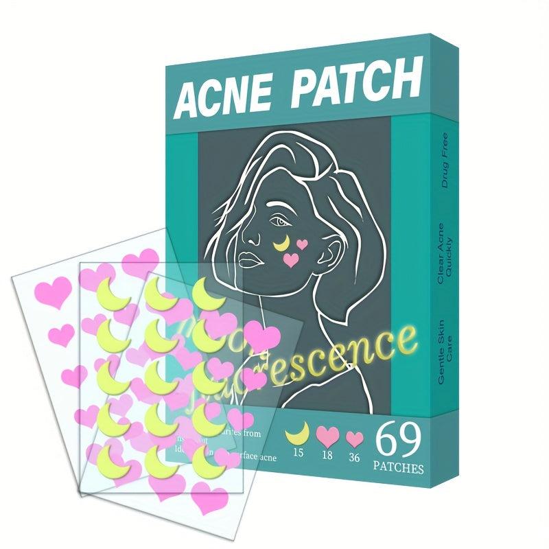 Acne Patch Moon Fluorescent Style Heart Shaped Sticker