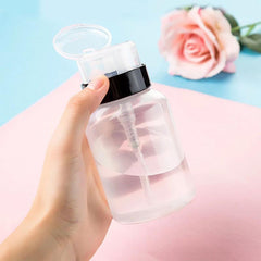 200ML 6 76OZ Nail Liquid Sub Bottle W Cover Press Pump Refillable Bottle