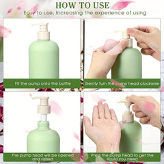 Green Style Pump Bottle 16oz for Shampoo and Shower Gel