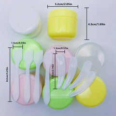 4pcs Travel Cosmetic Containers + 8pcs Spatula 50g Leakproof Empty Jars
