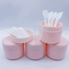 4pcs Travel Cosmetic Containers + 8pcs Spatula 50g Leakproof Empty Jars