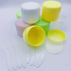 4pcs Travel Cosmetic Containers + 8pcs Spatula 50g Leakproof Empty Jars