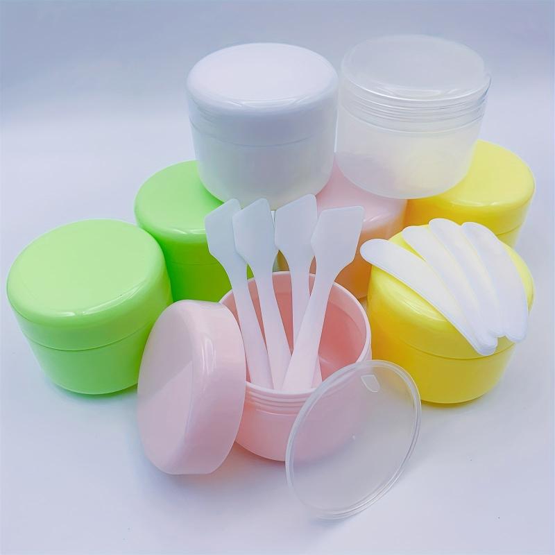4pcs Travel Cosmetic Containers + 8pcs Spatula 50g Leakproof Empty Jars