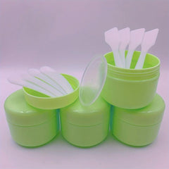 4pcs Travel Cosmetic Containers + 8pcs Spatula 50g Leakproof Empty Jars
