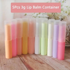 5 Mini Lip Balm Tubes with Caps 3g Capacity Convenient Portable