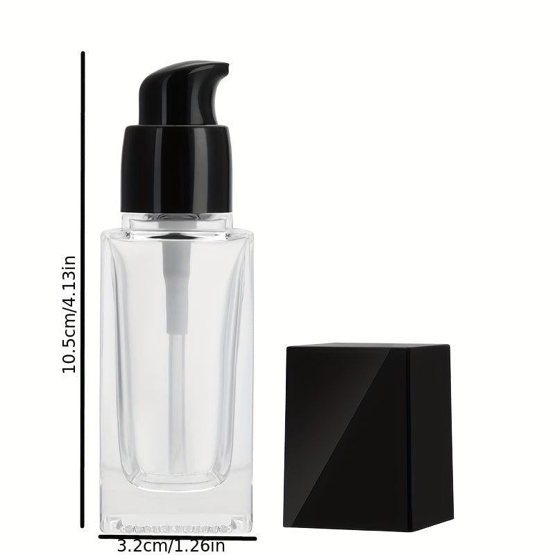30ML Glass Foundation Bottle with Square Pump for Oils Cosmetics Samples