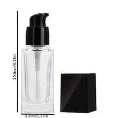 30ML Glass Foundation Bottle with Square Pump for Oils Cosmetics Samples