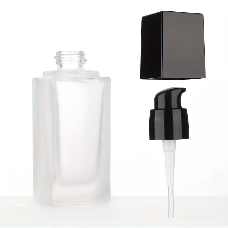 30ML Glass Foundation Bottle with Square Pump for Oils Cosmetics Samples