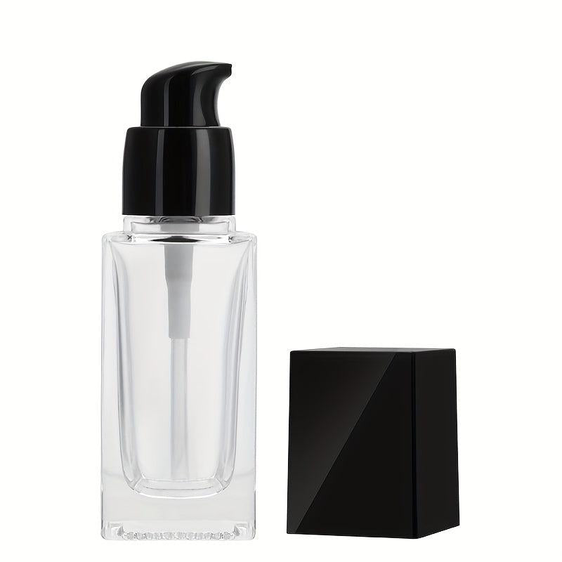 30ML Glass Foundation Bottle with Square Pump for Oils Cosmetics Samples