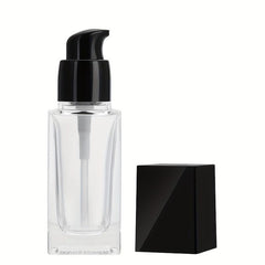 30ML Glass Foundation Bottle with Square Pump for Oils Cosmetics Samples