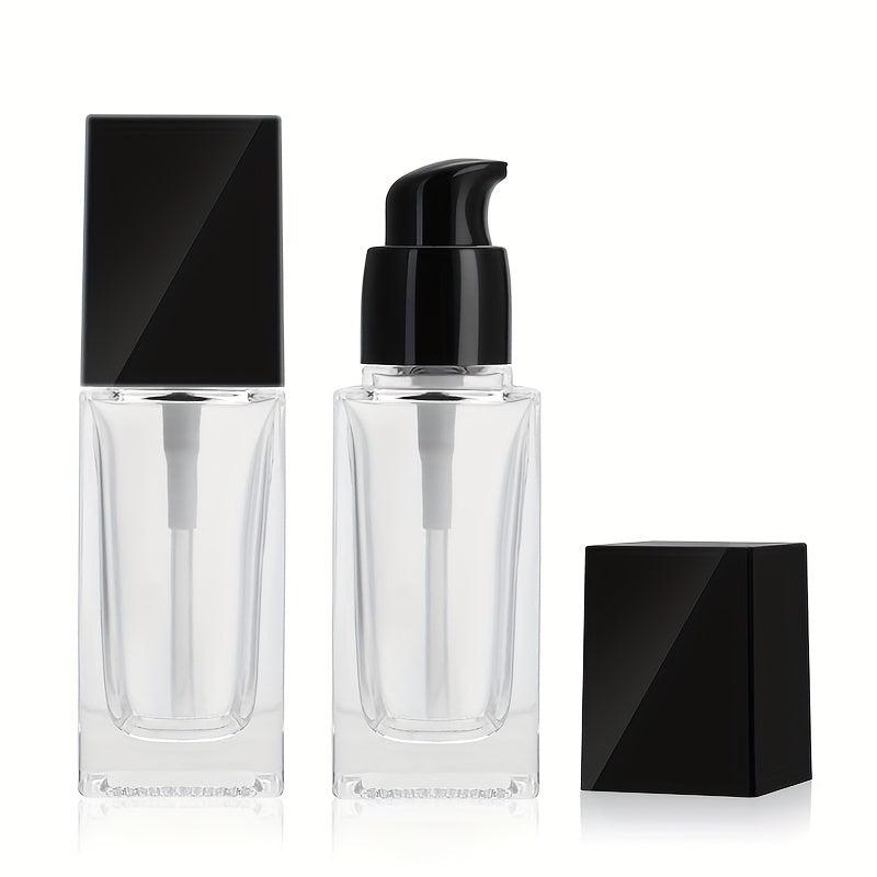 30ML Glass Foundation Bottle with Square Pump for Oils Cosmetics Samples