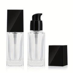 30ML Glass Foundation Bottle with Square Pump for Oils Cosmetics Samples