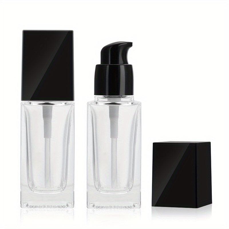 30ML Glass Foundation Bottle with Square Pump for Oils Cosmetics Samples