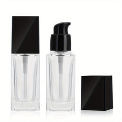 30ML Glass Foundation Bottle with Square Pump for Oils Cosmetics Samples