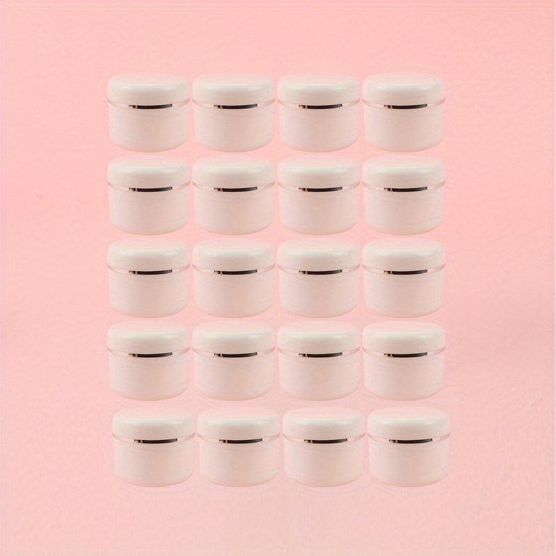 20pcs 20ml Plastic Cream Jar Refillable Bottles for Cosmetics Makeup Skincare