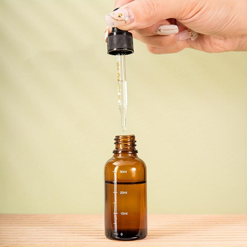 8pcs 15ml 20ml Amber Graduated Glass Dropper Bottles