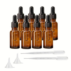 8pcs 15ml 20ml Amber Graduated Glass Dropper Bottles