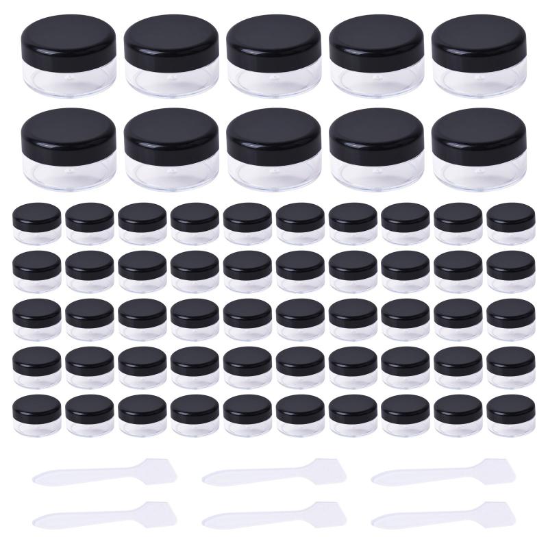 60pcs 5ml Clear Cream Jars with Lids - Small Travel Cosmetic Containers