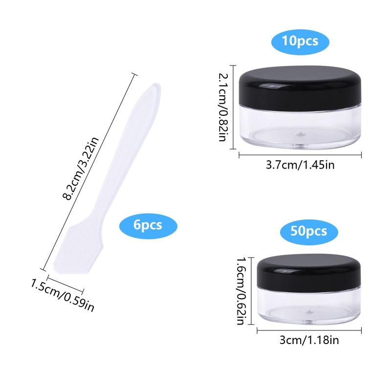 60pcs 5ml Clear Cream Jars with Lids - Small Travel Cosmetic Containers