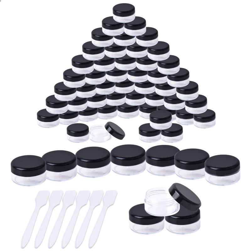 60pcs 5ml Clear Cream Jars with Lids - Small Travel Cosmetic Containers