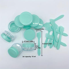 10pcs 10ml Mini Cosmetic Jars with Spatulas for Cosmetics