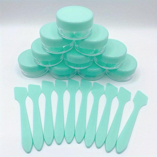 10pcs 10ml Mini Cosmetic Jars with Spatulas for Cosmetics