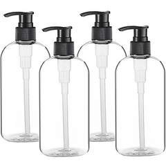 250ml Pet Press Bottle with Pump for Body Wash Shampoo Clear Cylinder