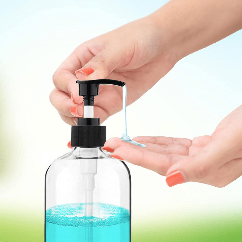 250ml Pet Press Bottle with Pump for Body Wash Shampoo Clear Cylinder