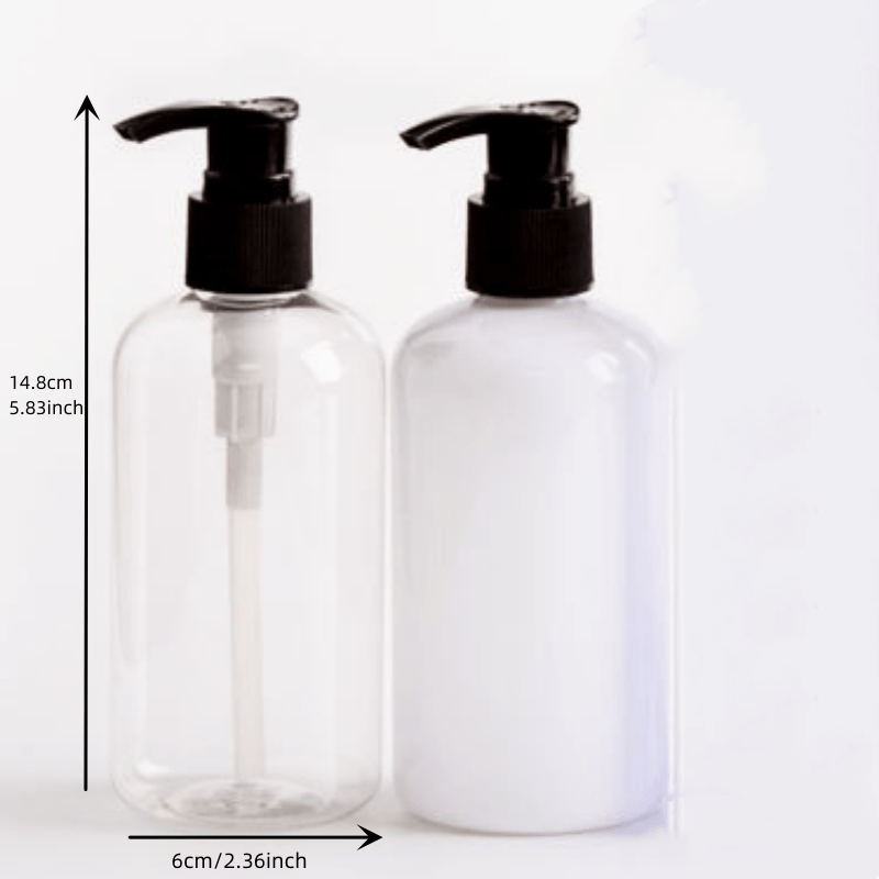 250ml Pet Press Bottle with Pump for Body Wash Shampoo Clear Cylinder