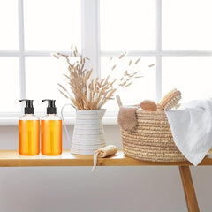 250ml Pet Press Bottle with Pump for Body Wash Shampoo Clear Cylinder