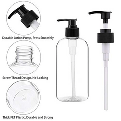 250ml Pet Press Bottle with Pump for Body Wash Shampoo Clear Cylinder