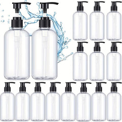 250ml Pet Press Bottle with Pump for Body Wash Shampoo Clear Cylinder