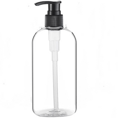 250ml Pet Press Bottle with Pump for Body Wash Shampoo Clear Cylinder