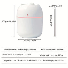 Quiet 220ml Portable Mini Humidifier for Bedroom Travel Office