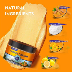 Turmeric Mud Mask with Vitamin C for Even Skin Tone Clean Up Blackhead Dirt