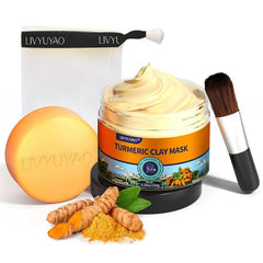 Turmeric Mud Mask with Vitamin C for Even Skin Tone Clean Up Blackhead Dirt