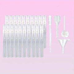 20 x Portable Mini Clear Plastic Spray Bottles 5ml Capacity
