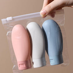 3 Refillable Silicone Travel Bottles Leak Proof & Squeezable for Toiletries