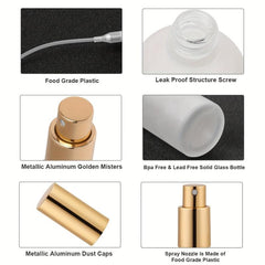 2pcs 100ml Frosted Glass Spray Bottles