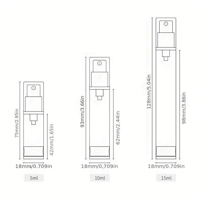 5pcs Vacuum Spray Pump Bottles Clear Cosmetic Sample Travel Container