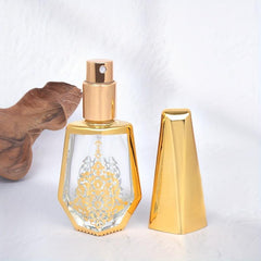 Empty Golden Perfume Spray Bottle Decorative Reusable Atomizer