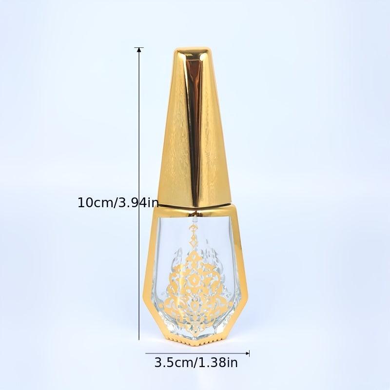 Empty Golden Perfume Spray Bottle Decorative Reusable Atomizer